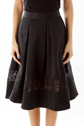 Black Lace Midi Skirt