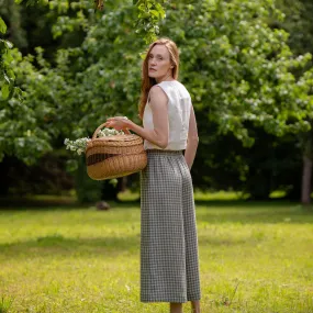 Green Gingham Linen Culottes Lana