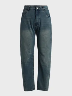 Mid-Rise Barrel Jeans