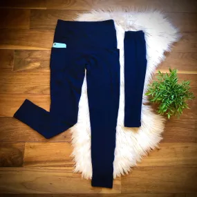 Navy Blue Mommy & Me Pocket Leggings