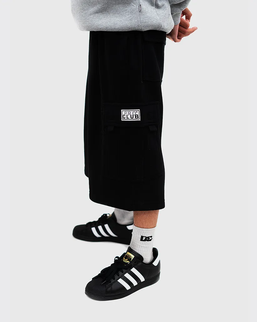 Pro Club Fleece Cargo Shorts - Black