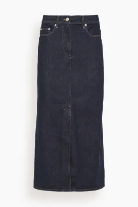 Rona Denim Long Skirt in Raw Wash