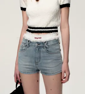 Slim High Waist Denim Shorts