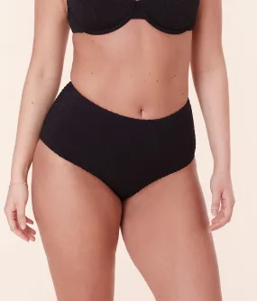 The High Waist Bikini Bottom - Terry Dot - Black