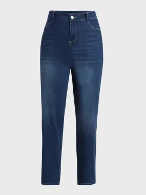 Tummy Control Cuffed Slim Fit Jeans