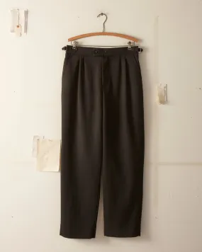 Twill Double Button Trousers - Black