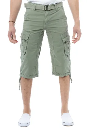 X RAY Mens Belted 18" Inseam Below Knee Long Cargo Shorts With Draw Cord Big & Tall Available